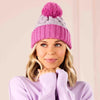 PINK COLOR-BLOCK BEANIE