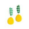 Palmetto Gingham Teardrop Earrings