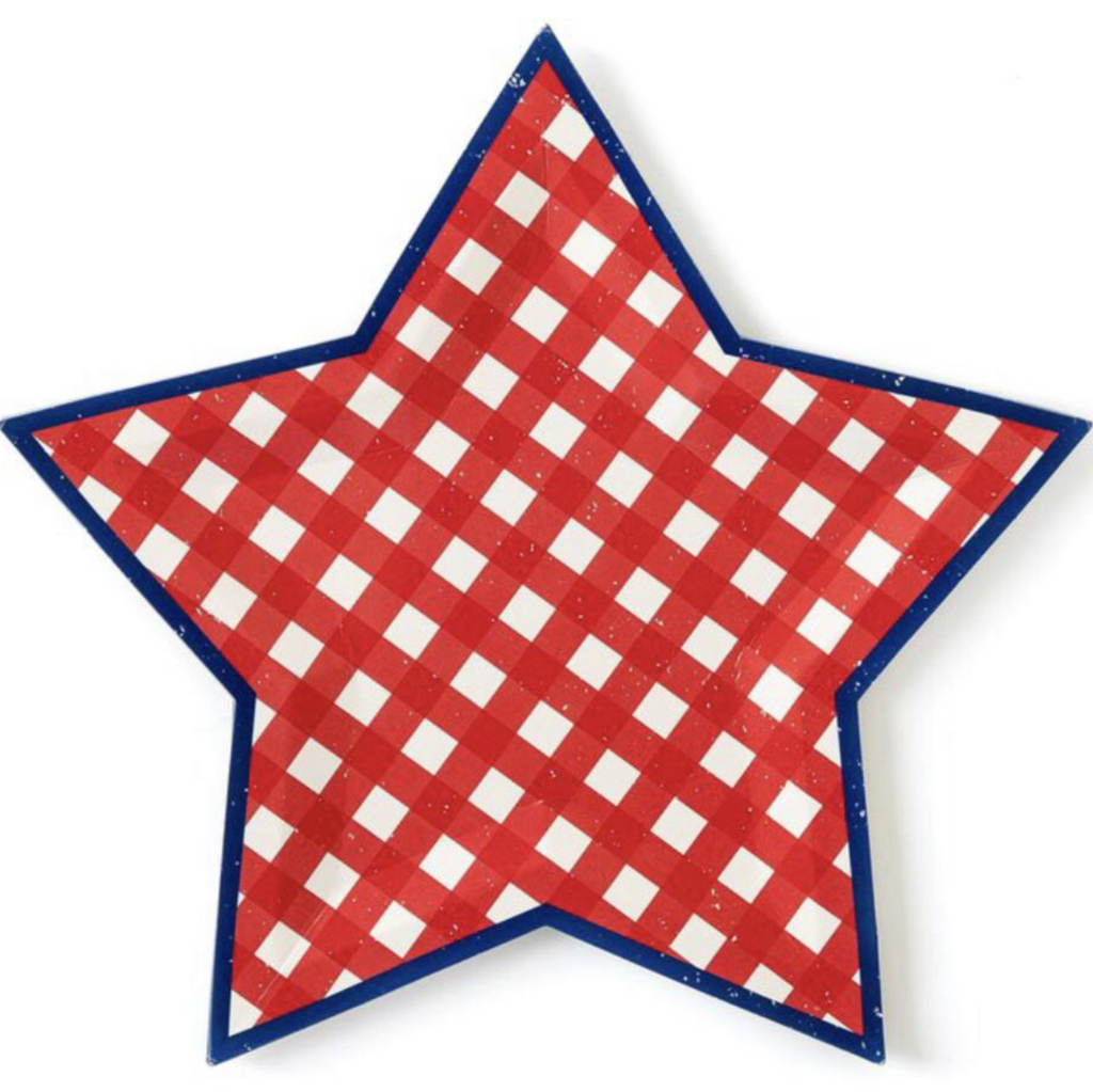 RED GINGHAM STAR PLATE