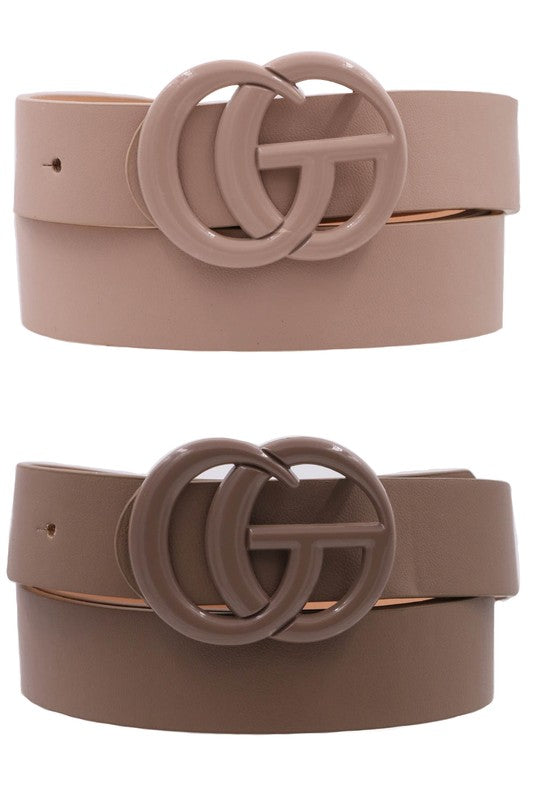 Color Coated Faux Leather Belt