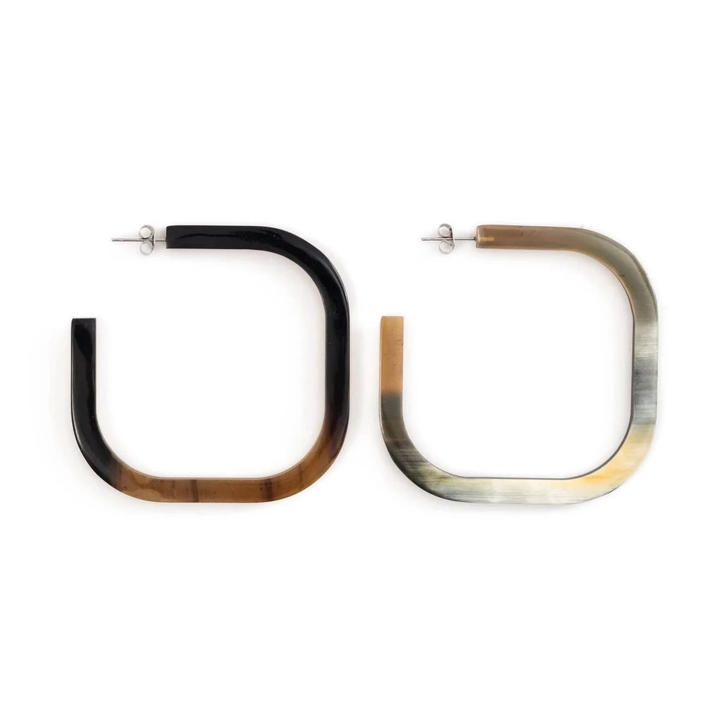 Square Horn Hoop Earrings