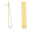 Gold Brass Folded Long Post Earring