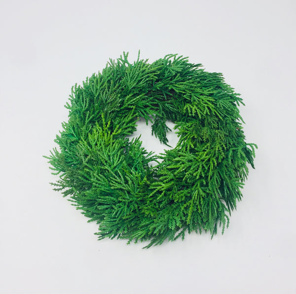 10” Round Faux Cedar Wreath