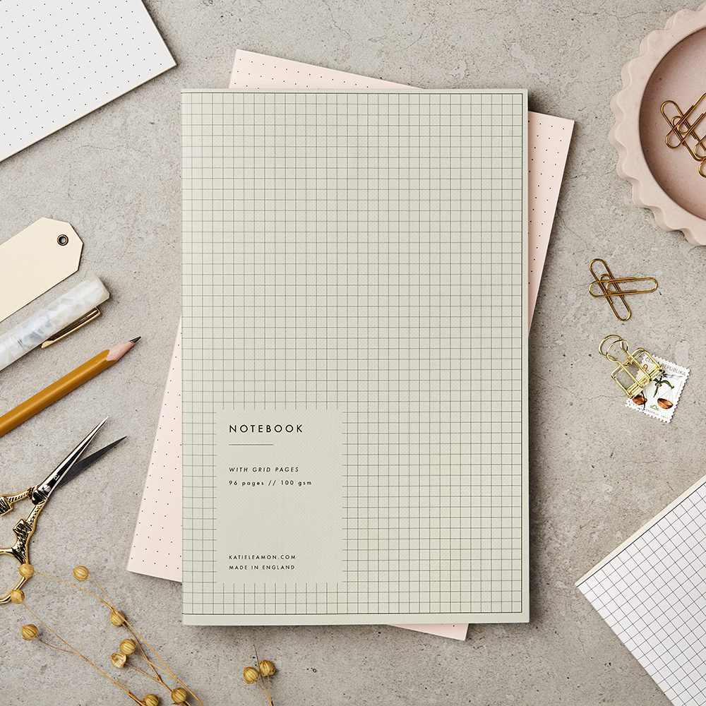 GRID NOTEBOOK IN PISTACHIO