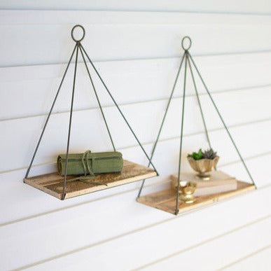 Triangle Shelves w/ Recycled Wood