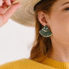 Green Porcelain Tile Earrings