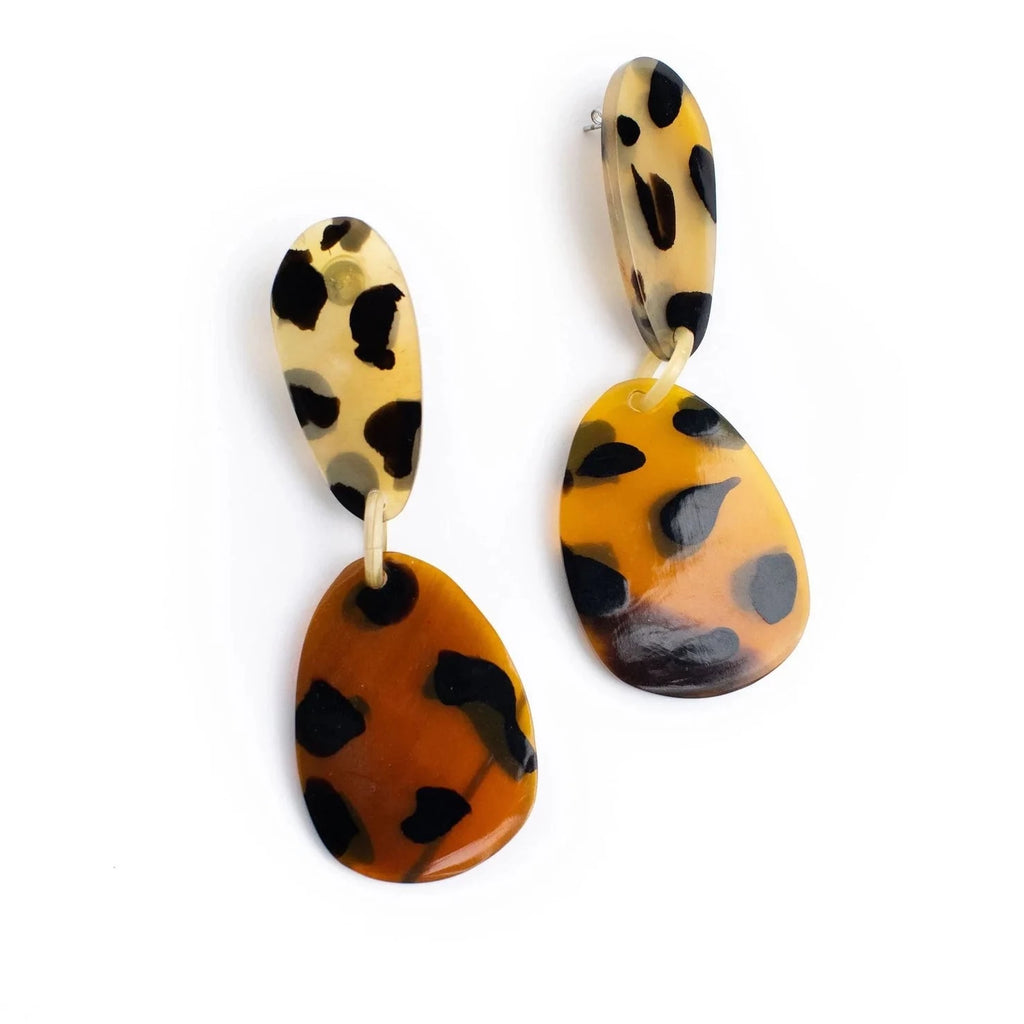 Tortoise Teardrop Earrings