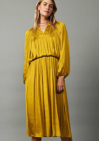 Golden Yellow Midi Dress
