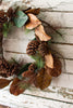 artificial magnolia & pine wreath