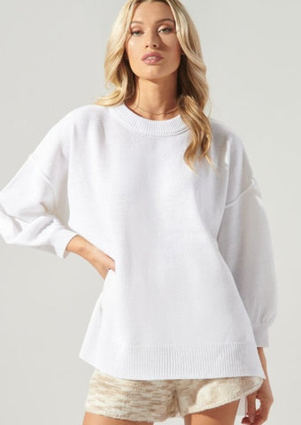 White High/Low Sweater