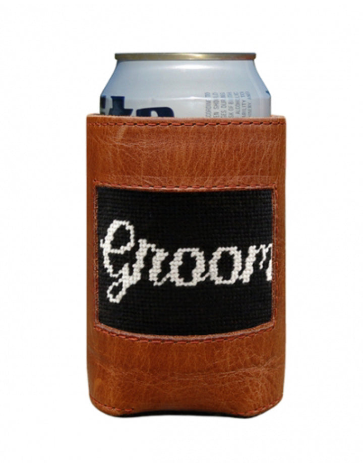 Groom Needlepoint Can Cooler